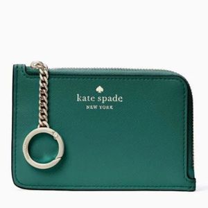 EUC SCHUYLER MEDIUM L ZIP CARD HOLDER Deep Jade Sold Out MSRP $99